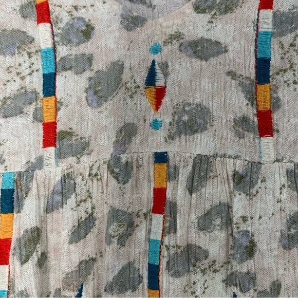 Savanna Jane boho babydoll style leopard print with multi embroidery. Size M - Picture 6 of 9